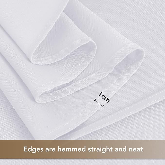 sancua White Table Cloths Rectangle, 8 Pack 90x132 Inch Tablecoths Rectangular for 6 Foot Tables - Washable Polyester Fabric Table Cover for Wedding, Birthday Party, Banquet Reception