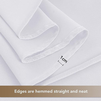 sancua White Tablecloths for 8 Foot Rectangle Tables, 6 Pack - Washable Polyester Fabric Table Cover for Wedding Wedding, Birthday Party, Banquet Reception, 60x120 Inch