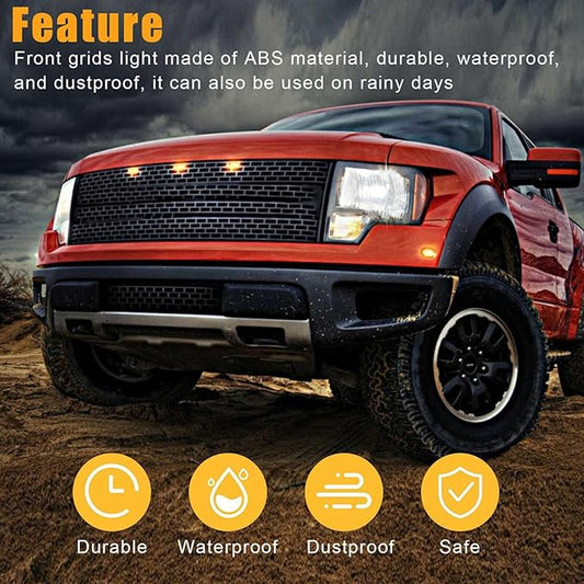 9X Smoked Lens Amber LED Front Grille Running Lights Lamps for