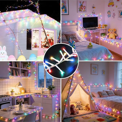 46ft 500 LED Easter String Lights Plug in, Pastel Twinkle Fairy Lights, 16 Modes Waterproof Easter Outdoor Lights, Colored String Lights for Christmas Tree Indoor Outdoor Spring Decorations