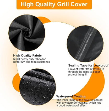 Demao Lightweight Grill Cover for Outdoor BBQ,Fits for Ninja Wood Fire Smoker Grill OG700 Series Portable Grills, Waterproof & Windproof with Elastic Hem, BBQ Grill Accessories for Ninja-Only Cover