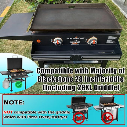 Front Griddle Caddy with 2-Pack Magnetic Tool Holder for Blackstone 28"/28XL Griddle, Large Capacity Utensil & Condiment Organizer for Mess-Free BBQ, Easy-Access Grill Caddy for Accessories Storage