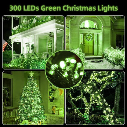 MZD8391 105FT 300LED Christmas Light Outdoor Indoor,Christmas Tree Light | Green, 100% UL Listed, Waterproof, 8 Light Modes, Timer & Memory, End To End Connect, Christmas String Light Outdoor Indoor
