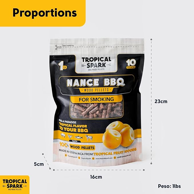 Wood Pellets | Perfect for BBQ, Smoking, Grilling, Bake, Roast, Braise | Premium 100% All-Natural | Nance Wood | 1 lb. Bag