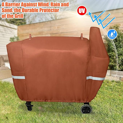 QuliMetal Grill Cover for Pit Boss Austin XL/Rancher XL 1000S, 1000SC, 1000SQ, 1000SC2, 1100 Pro, 1000/1100/1150 Series, Z Grill 1000 Series Wood Pellet Grills, Heavy Duty, 600D, Brown