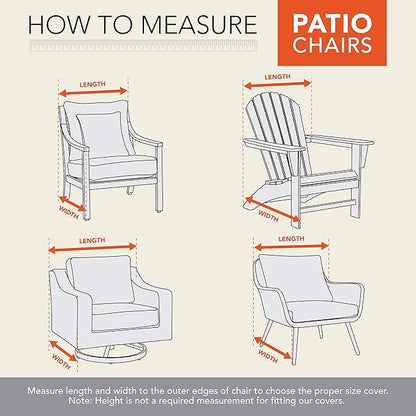Modern Leisure Garrison Swivel Lounge Patio Chair Cover - Weather-Resistant Fabric - Outdoor Furniture Protection Perfect for Patio, Deck, and Porch - 37.5" L x 39.25" W x 38.5" H - Heather Grey