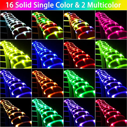 33FT Solar Rope Lights Outdoor Waterproof Color Changing Trampoline Light | 18 Colors Solar Powered & USB with Remote, Multicolor 100 LED Fairy String Lighting Outside for Christmas Halloween Decor