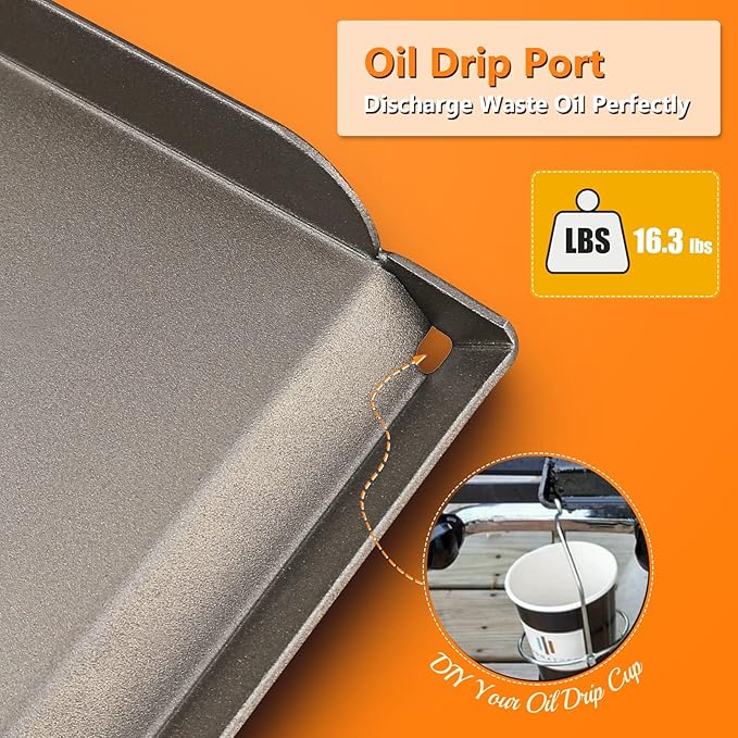 Hisencn Griddle for Camp Chef 2 Burner Stove, 14x32'' Flat Top Griddle for Gas Grills, Camping Griddle for Camp Chef explorer 14, Cast Iron 14 inch Griddle