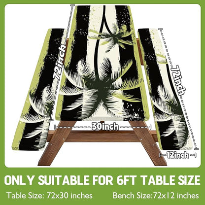 Picnic Table Cover with Bench Covers Tablecloth Glamping Essentials Gear Table Cloth Outdoor Summer Motorhome Cool Fun Unique Ideas Gifts for Camper Camping Lovers RV Owner Family Couple Men Male Dad