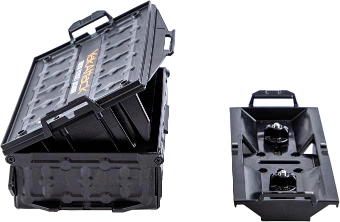 YakAttack TracPak with PicPocket QuickDraw - Black | Track Mount Storage Box with Spring-Loaded Lid | Quick Release Base & Labels Included | Vertical or Horizontal Mount | Made in USA