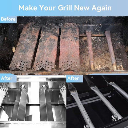 Grill Replacement Parts for Monument 4-Burner 24367,35633,17842, 24633,41847NG Gas Grill, Burner Tube, Heat Plate Tent, Igniter for Kitchen aid 720-0954, Monument 6 Burner 77352 77352MB 77352-MB
