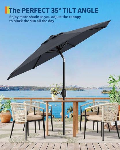 GarveeLife 9 ft Patio Umbrella, Outdoor Table Market Umbrella