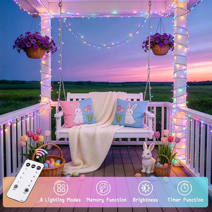 JMEXSUSS 500 LED Easter Christmas Lights Outdoor Indoor | 173ft Multicolor Christmas String Lights, 8 Modes Easter Christmas Tree Lights Plug in for Room Party Christmas Decorations