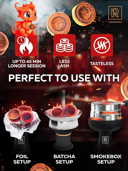 10 pcs Charcoal Tablets for Incense - Hookah Charcoal Hookah Coals for Hooka - Quick Light Charcoal Tablets - 33 mm Premium Quality Incense Charcoals Discs - 10 Charcoal for Incenses Burning