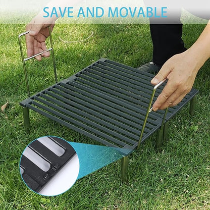 Cast Iron Tuscan Grill - 16"x 16" Heavy-Duty Open Flame Grill for Authentic Italian Cooking, Portable, Durable Cast Iron with Screw-On Legs & Professional Sear Marks, with 2 Handles and Bag