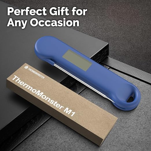 0.5 Sec Instant Read Grill Meat Thermometer Digital Food Cooking BBQ, Blue | ±0.5°F Precision, Auto Flip Digital LCD Display, Ideal For Meat, Candy, Grill, BBQ, Food Thermometer for Kitchen Gadgets