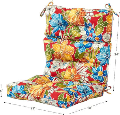 Greendale Home Fashions Aloha Crimson 44'' x 22'' Outdoor High Back Chair Cushion