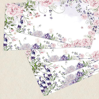 Paper Placemats Disposable 50 Pack Watercolor Flower Disposable Placemats 16x 11 Inch Summer Paper Table Mats for Home Kitchen Dining Table Decoration Wedding Party Supplies