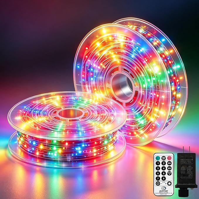 2 Pack 450 LED Fairy Lights Plug in 2 x 88FT Total 176FT Silver Wire Twinkle String Light with Remote Timer Dimmable Waterproof Copper Wire Lights for Bedroom Patio Garden Tree Wedding Christmas Decor