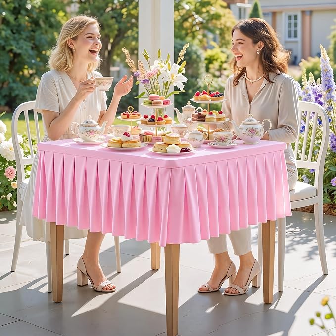 PARTISKY Baby Pink Spandex Square Tablecloths 34x34 Inch, 4 Pack Wrinkle Free Fitted Card Table Cloth Stretch Square Table Cover for Kitchen Dinner, Holiday Party, Wedding Banquet, Display Trade Show