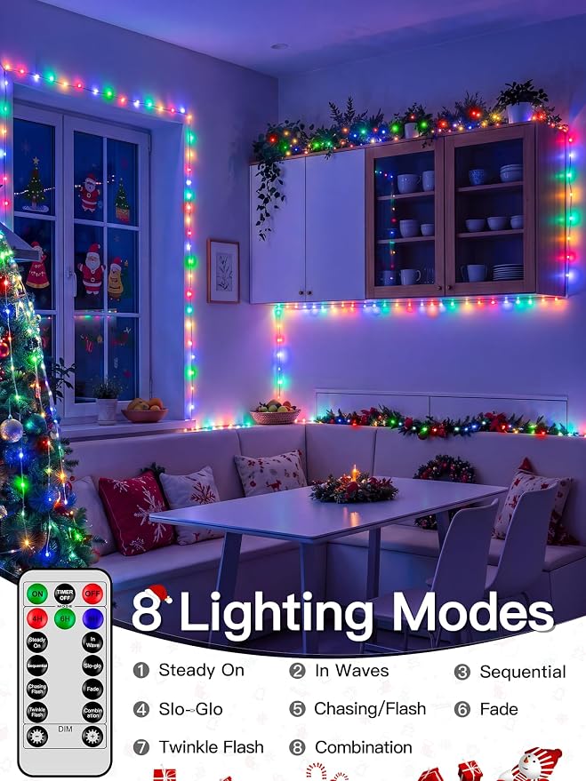 Christmas Lights Outdoor, 800LED 262FT Christmas Tree Lights IP67 Waterproof, Plug in Fairy Lights with Remote 8 Modes Timer, Xmas Light for Outside Indoor House Holiday Decor(Multicolor)