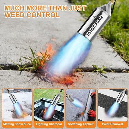Propane Torch Weed Burner Kit,Heavy Duty Blow Torch with Storage Bag & 10FT Hose,Flamethrower with Turbo Trigger for Weeding,Roofing,Ice Snow Melting,BBQ(32.68")