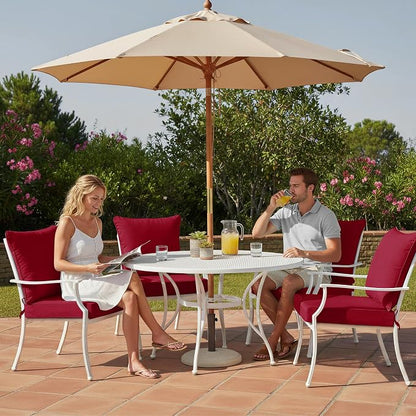 Summsun Patio Cushions for Outdoor Furniture, 24 x 24 Inch, Red | Backrest & Deep Seat Cushion, Water Resistant, Removable Cover, Replacement Cushions Pad for Patio Furniture, Garden