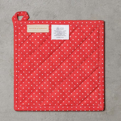 Maison d' Hermine Pot Holders 100% Cotton Heat Resistant Potholders 8" x 8" Hot Pads with Loop BBQ Cooking Baking Hotel Farmhouse Kitchen Handling Hot Pans Spring Summer (Pack of 2, Vintage Floral)