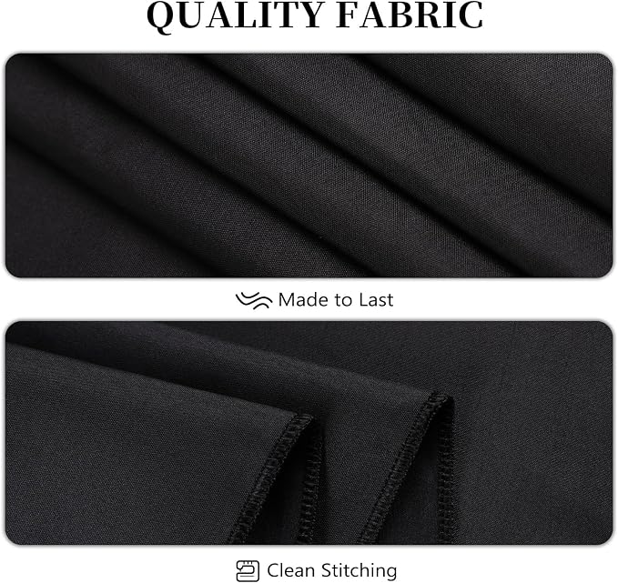 8 Pack Black Tablecloths 60 x 84 Inch Rectangle For 4 Foot Tables | Wrinkle Resistant, Washable Polyester Fabric, Rectangular Table Cloth for Wedding Party Banquet Buffet and Camping