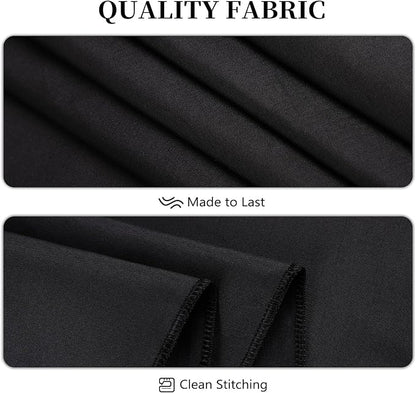 8 Pack Black Tablecloths 60 x 84 Inch Rectangle For 4 Foot Tables | Wrinkle Resistant, Washable Polyester Fabric, Rectangular Table Cloth for Wedding Party Banquet Buffet and Camping