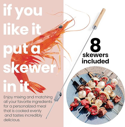 Kandu Outdoor Charcoal Oven Grill, Flame Red - Cooks from All Directions, Space Saving, Includes 8 Skewers, Up to 750 Degrees - Quick Vertical Cooking Locks in Flavor, Nutrients & Moisture