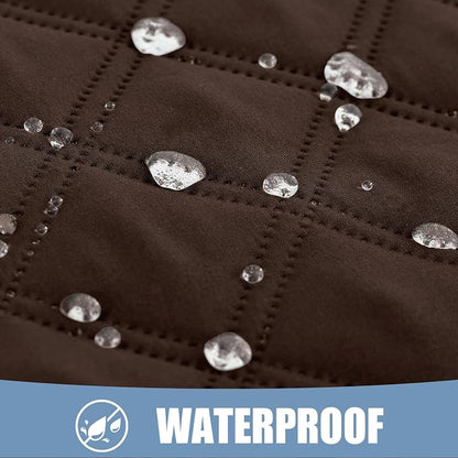 Smiry Waterproof Reversible Pet Couch Covers for Dogs | Pet Friendly, Soft Fabric, Washable Sofa Furniture Protector for Dogs Cat Kids, Checkered (40"x50", Chocolate/Dark Grey)