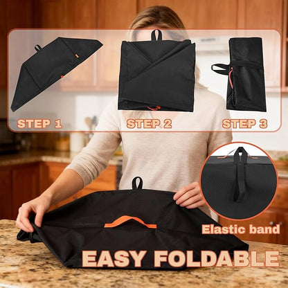 CROTIRAD Waterproof Dust Cover for Ninja Pizza Oven MO201 Series, Accessories for Ninja Woodfire Outdoor Pizza Oven with Drawstrings, UV-Resistant, Elastic Band, Hang Strap, Black