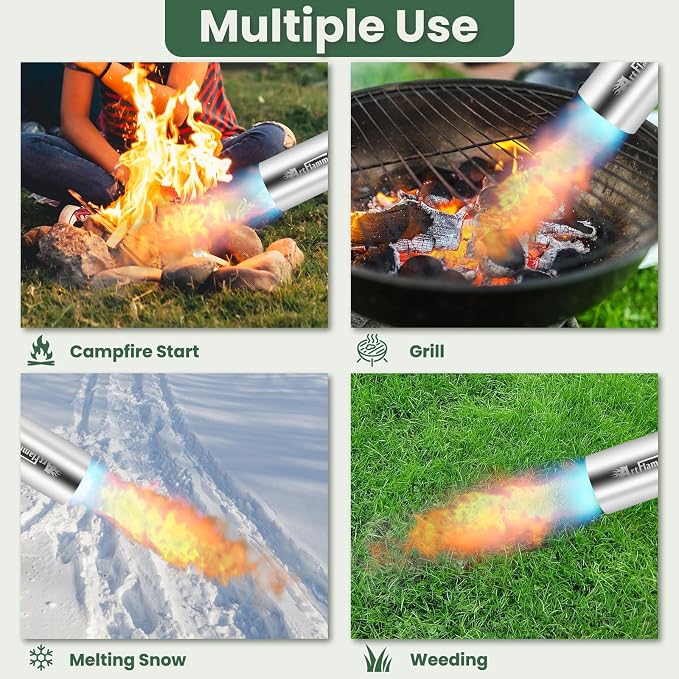 ARTFLAMM Portable Propane Torch Weed Burner Kit with Storage Bag, High Output BTUs Torch Gun with 10 FT Hose, Self Igniter Weed Flame Torch for Campfires,Roofing,Melting Snow Ice