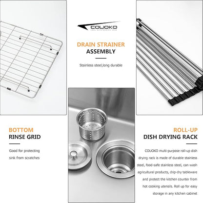15 Inch Drop In Bar Sink Wet Bar RV Sink 16 Gauge Stainless Steel Single Bowl Handmade Small Kitchen Sink 15"x15"x9"