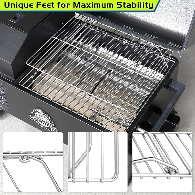 Smoking Rack for Pit Boss 150 Grill Beef Jerky Second Rack Portable Pellet Smoker Grates for Traeger Ranger Scout Portable Tabletop Replacement Parts Pitboss PB150PPG PB150PPS Accessories