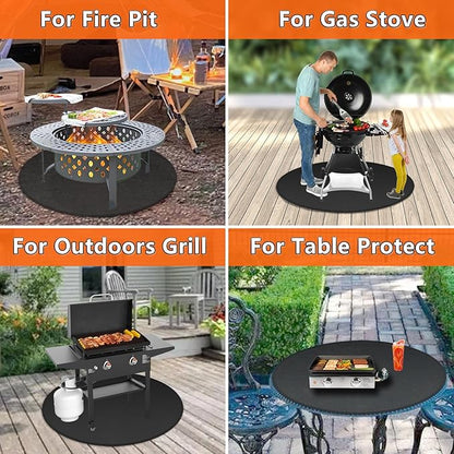 Round Fire Pit Mats for Under Fire Pit Compatible with Solo Stove, Accessories Compatible with Solo Stove , 3-Layer Fireproof Esay to Clean Grill Mats for Outdoor Grill to Protect the Deck, 39in