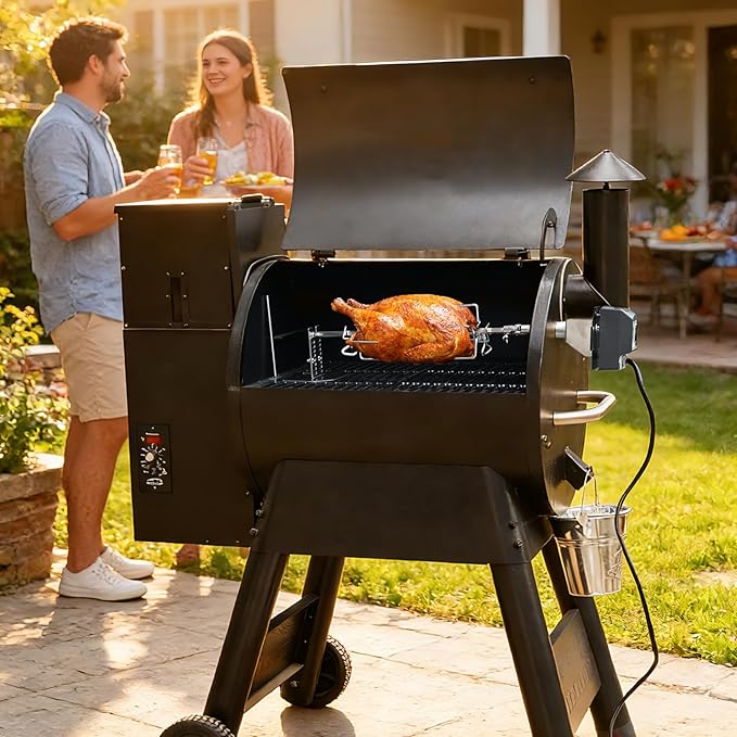 onlyfire Grill Rotisserie Kit for Traeger Pro 22, Pro 575, Pro 780 Series Wood Pellet Grill and Smoker, BBQ Grilling Accessory for Outdoor Cooking