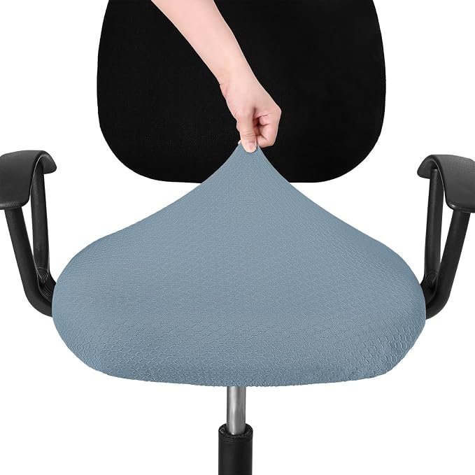 Smiry Office Computer Chair Seat Covers for Desk, Anti-dust Protector | Stretch Jacquard Removable Washable Desk Chair Seat Cushion Protectors, Airy Blue