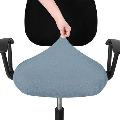 Smiry Office Computer Chair Seat Covers for Desk, Anti-dust Protector | Stretch Jacquard Removable Washable Desk Chair Seat Cushion Protectors, Airy Blue