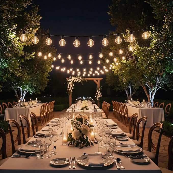 RTTY Outdoor LED String Lights 100 FT Patio Light with 52 Shatterproof G40 Vintage Edison Bulbs, Outside Hanging Globe Lighting Waterproof for Porch, Deck, Garden, Backyard, Balcony, 2700K Dimmable