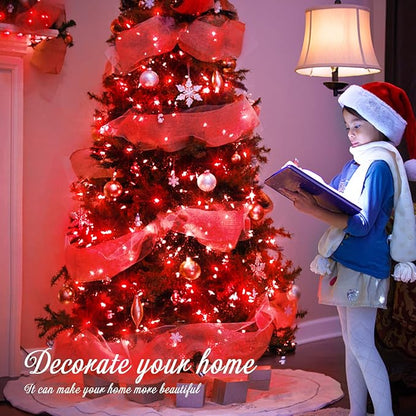 JMEXSUSS 33ft 100 LED Red Halloween Lights with 8 Modes Remote | Halloween Lights Battery Operated, Christmas String Lights Indoor Outdoor for Halloween Tree House Yard Xmas Decor