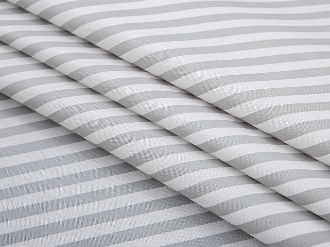LIBERECOO 60" Square Vinyl Tablecloth with Flannel Backing, Grey Stripe Stain-Resistant Tablecloths Waterproof Oil-Proof Wipeable Table Cover for Indoor/Outdoor Picnic, BBQ