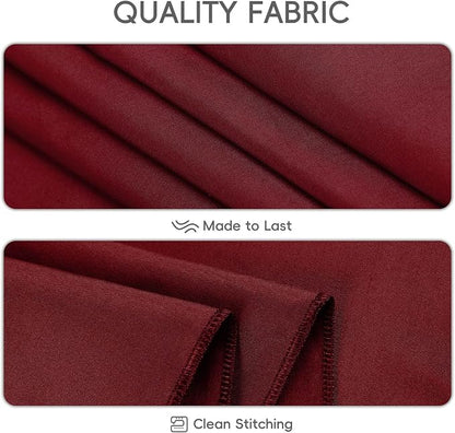 8 Pack Burgundy Round Tablecloth 90 Inch | For 3Ft-5Ft Round Table, Wrinkle Resistant Table Cloth, Washable Polyester Fabric, For Wedding Party Banquet Buffet Camping