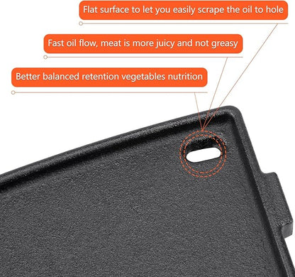 6558 Griddle for Weber Q100 Q120 Q1000 Q1200 Series Grills,Cast Iron Grill Parts for Weber Q100/1000 Series Gas Grills Accessories,12.6" x 8.6" Cooking Griddle for Webbr