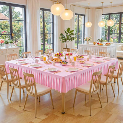 PARTISKY Baby Pink Spandex Square Tablecloths 60x60 Inch, Wrinkle Free Fitted Card Table Cloth Stretch Square Table Cover for Kitchen Dinner, Holiday Party, Wedding Banquet, Display Trade Show