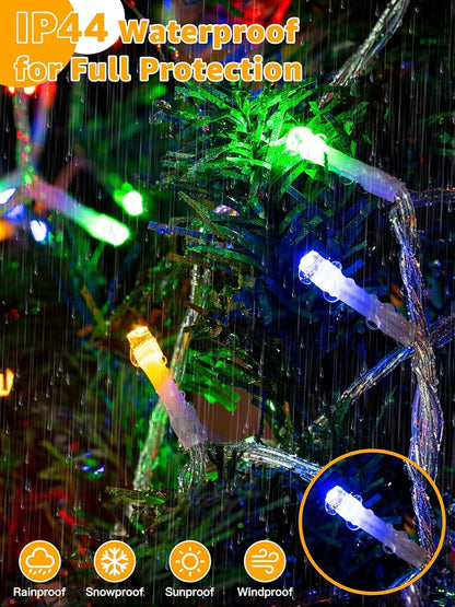 Guhope Christmas String Lights Indoor 1200LED 196FT, Waterproof Outdoor String Lights with Remote and Timer, 8 Modes Dimmable Christmas Lights for Indoor Outdoor Party Holiday Decorations (Multicolor)