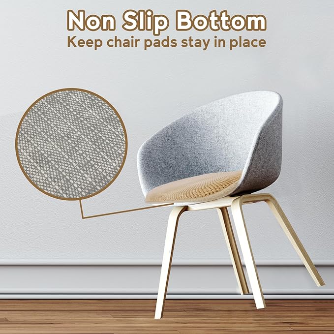 Khaki Kitchen Chairs Cushions Set of 2 Non Slip Foam Patio Seat Cushions Washable Soft Thick Pads Large Wooden Metal Dining Chair Cushions,17" x 15"