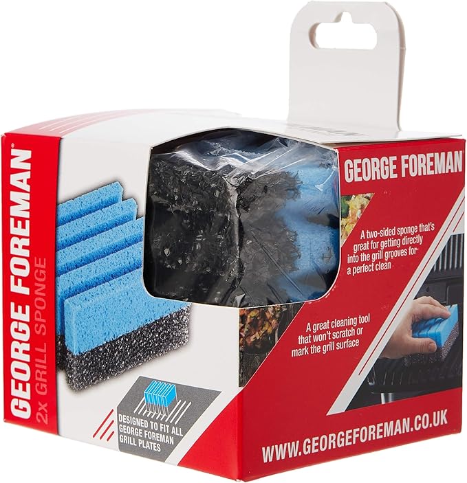 George Foreman Cleaning Sponge 12207 - Blue, Pack of 2,9 x 10 x 8.5cm