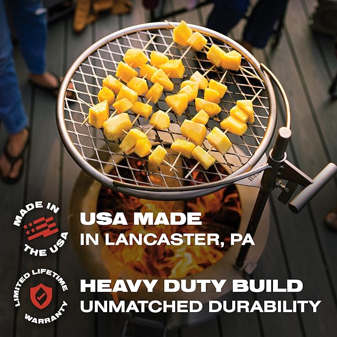 Outpost Grill 19 - Campfire Grill- Breeo X Series Accessory - Stainless Steel, Durable, USA Made - Campfire Grate - Camping Cooking Rack - Fire Pit Accessories